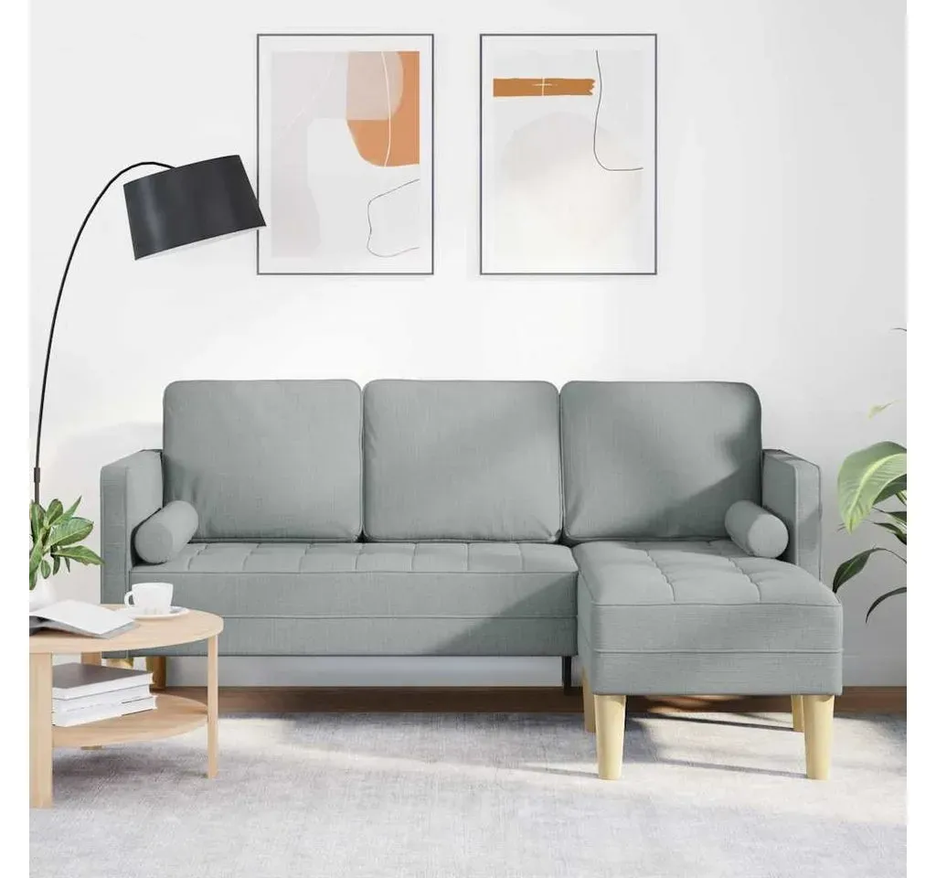 Eckcouch Polyester 3-Sitzer Hellgrau
