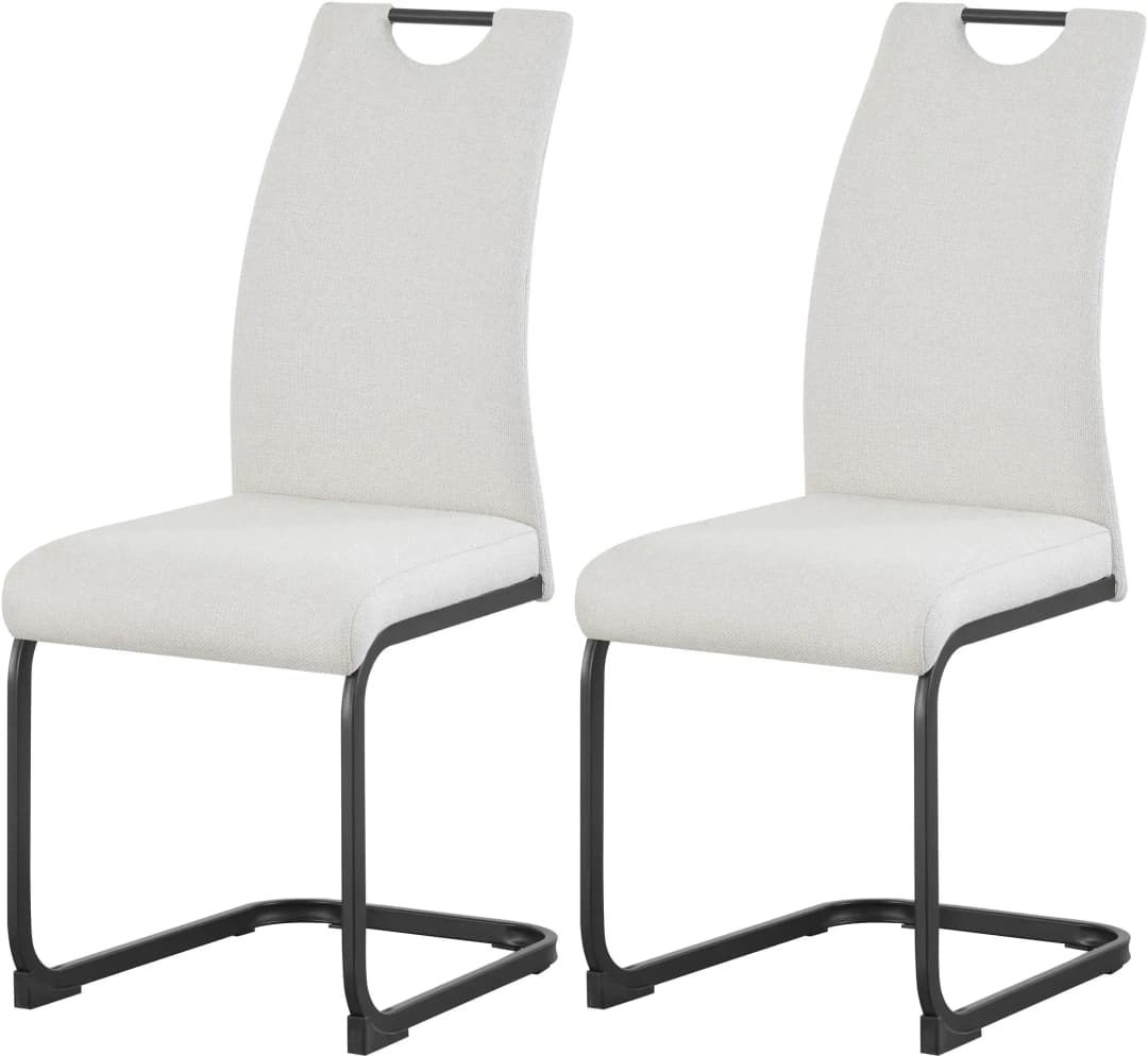 Schwingstuhl Webstoff creme 2er Set