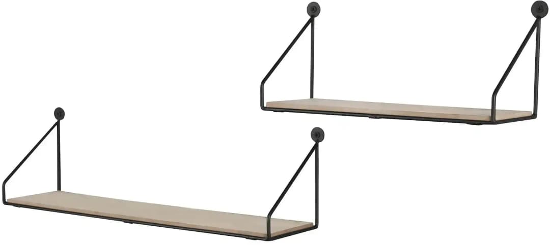 Wandregal 2er Set 45 x 10 x 13 cm Schwarz