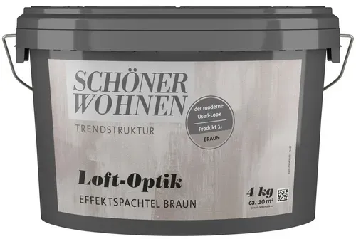 Trendstruktur Effektspachtel Loft-Optik Braun 4 l