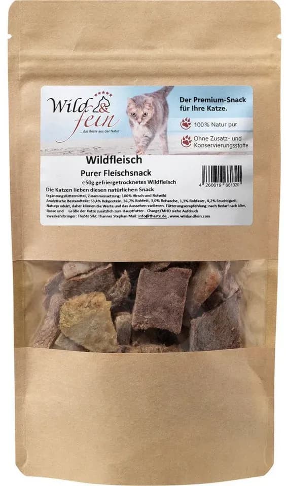 Wildfleischsnack für Katzen 50 g