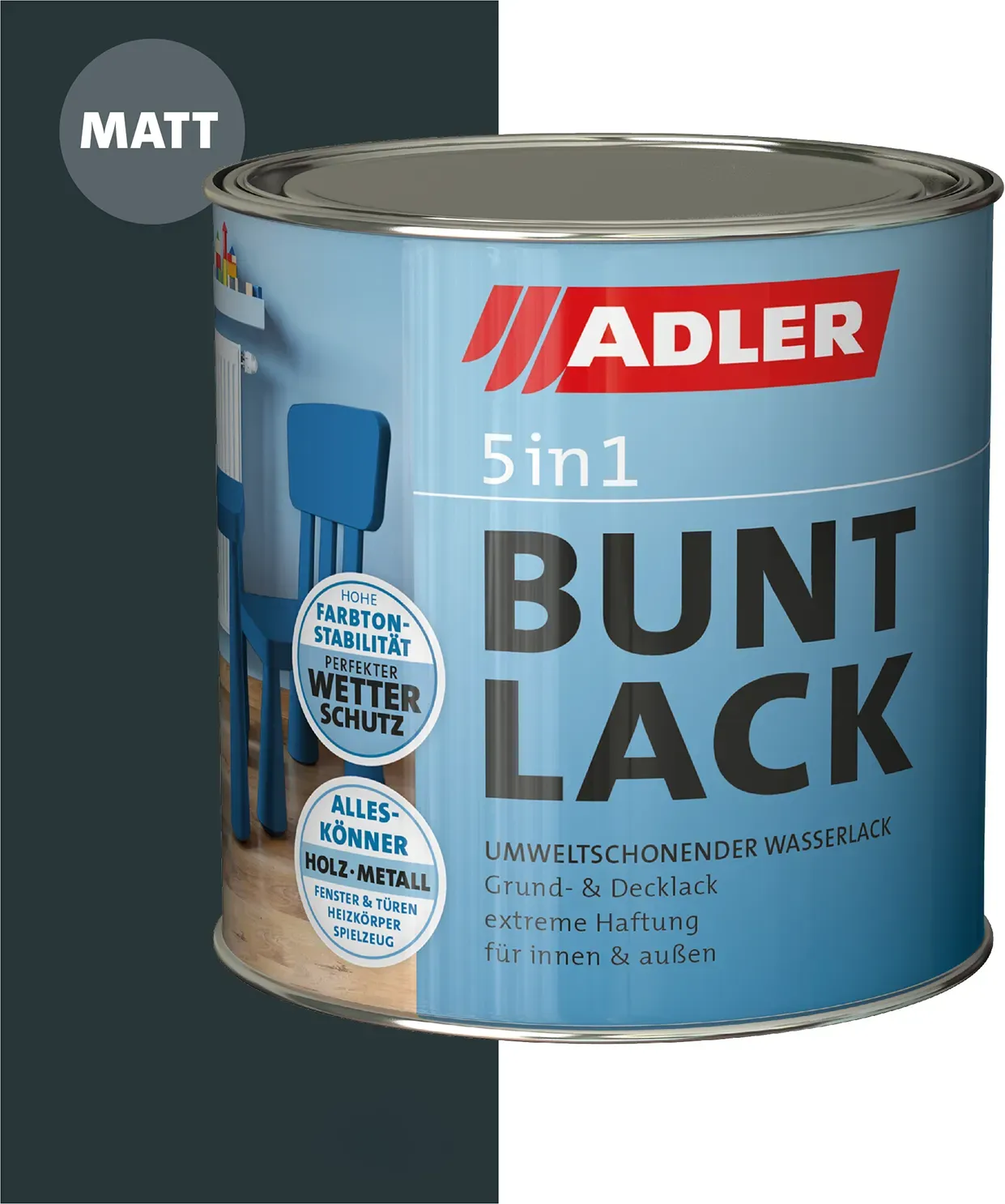 5in1 Buntlack Anthrazitgrau 0,75 l