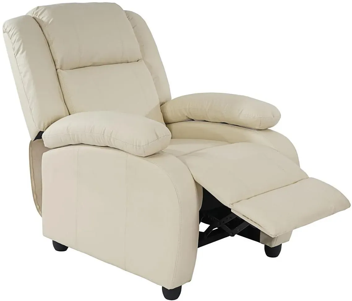 Fernsehsessel Glasgow Kunstleder 84 x 102 x 93 cm Creme