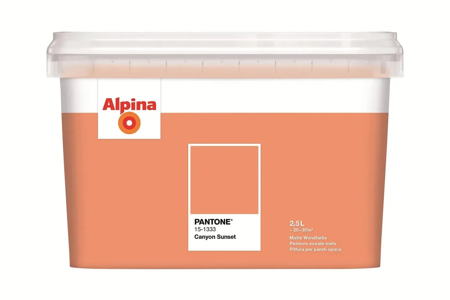 Wandfarbe PANTONE Canyon Sunset orange matt 2,5 l