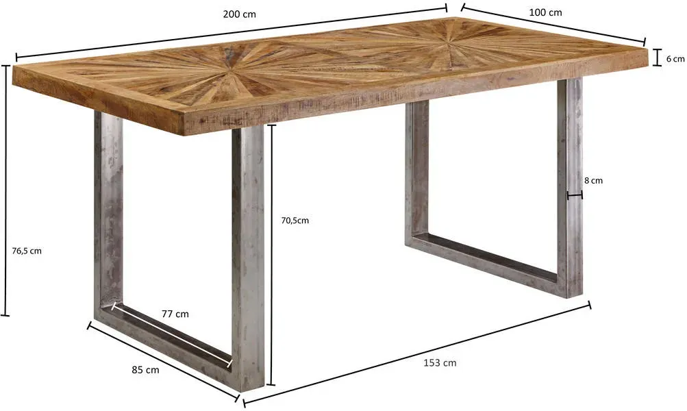 Mango 200 x 76 x 100 cm braun