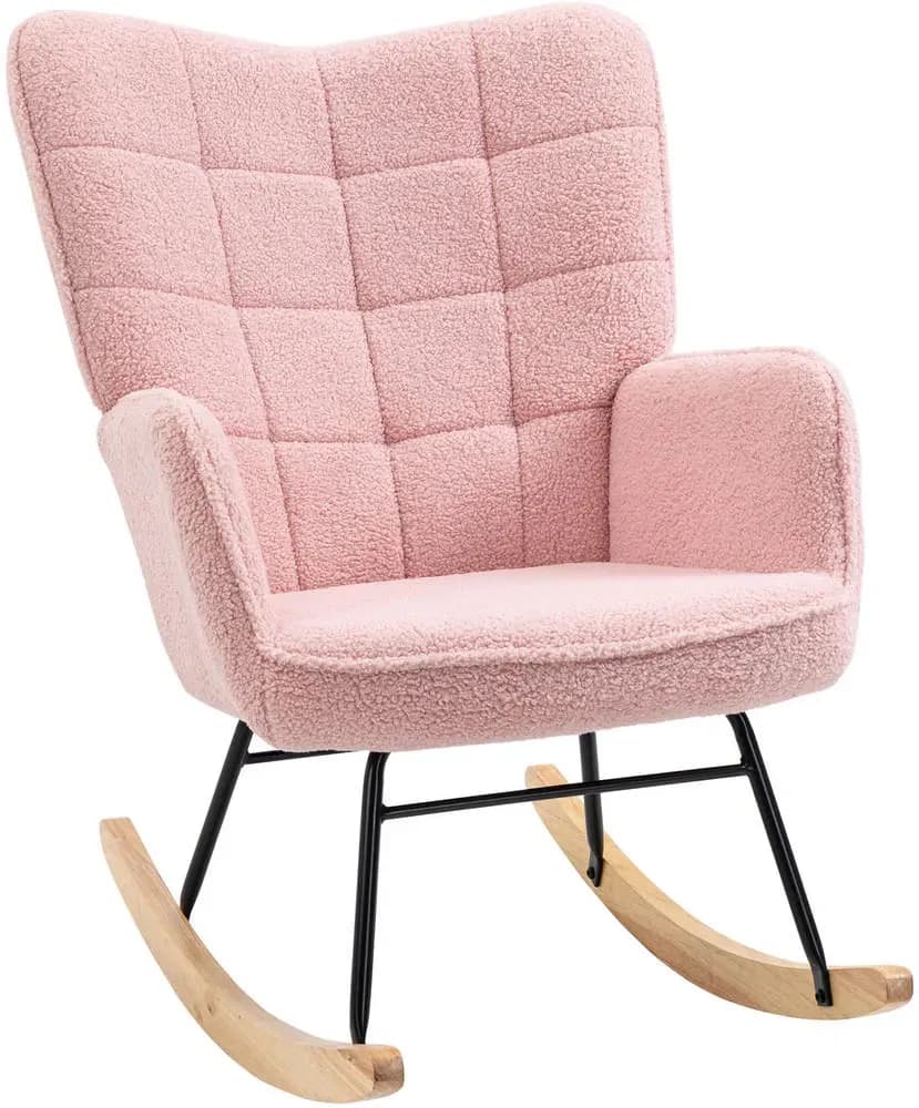 Schaukelstuhl Polyester 98 x 101 x 69 cm Rosa mit Relax-Funktion