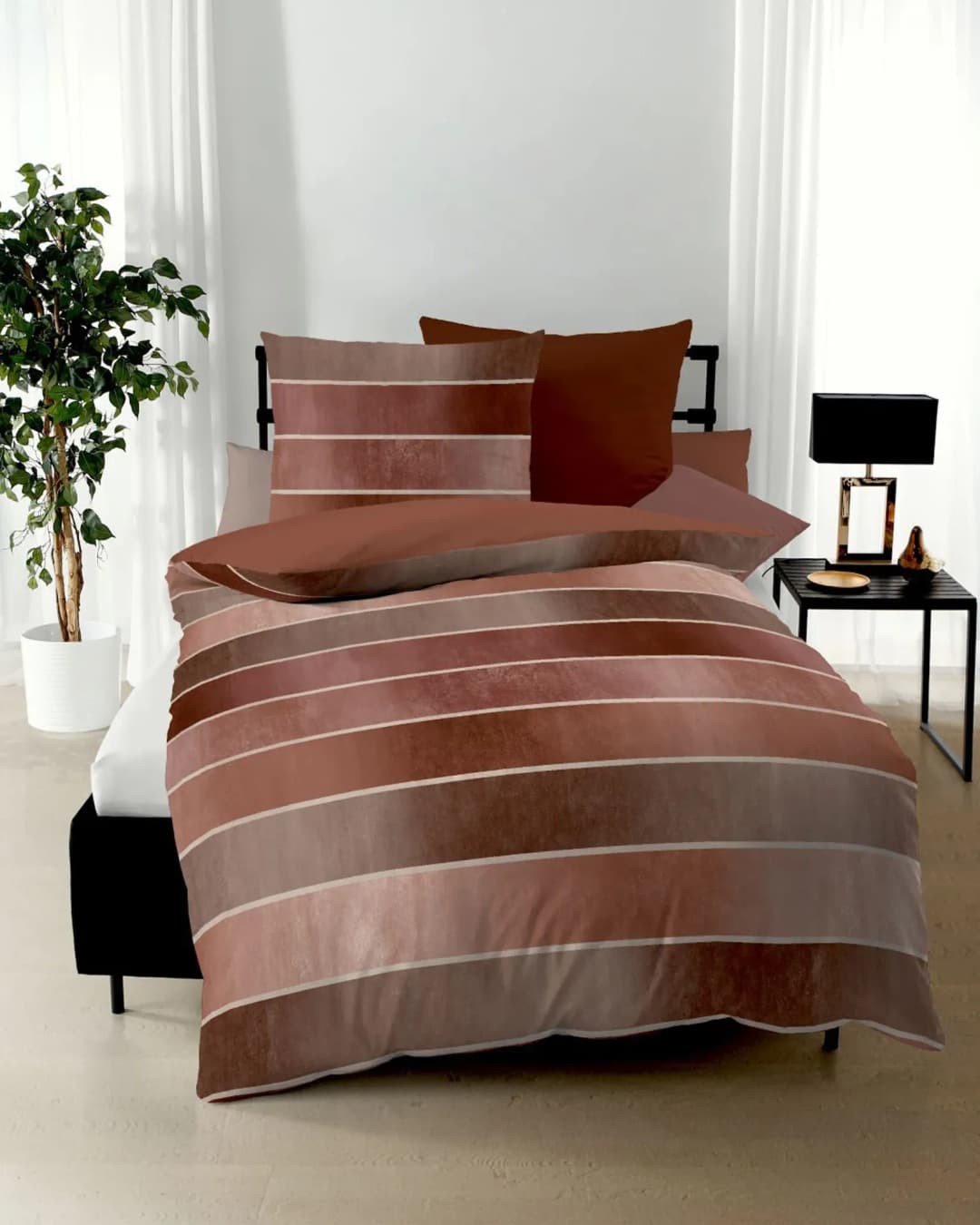 Timeless Mako-Satin terra 155 x 220 cm + 80 x 80 cm