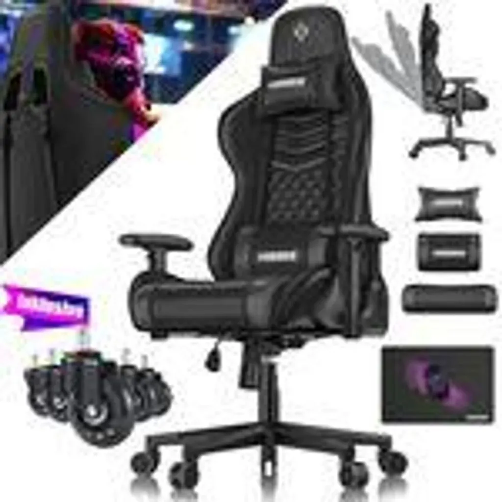 Gamingstuhl Kunstleder Schwarz