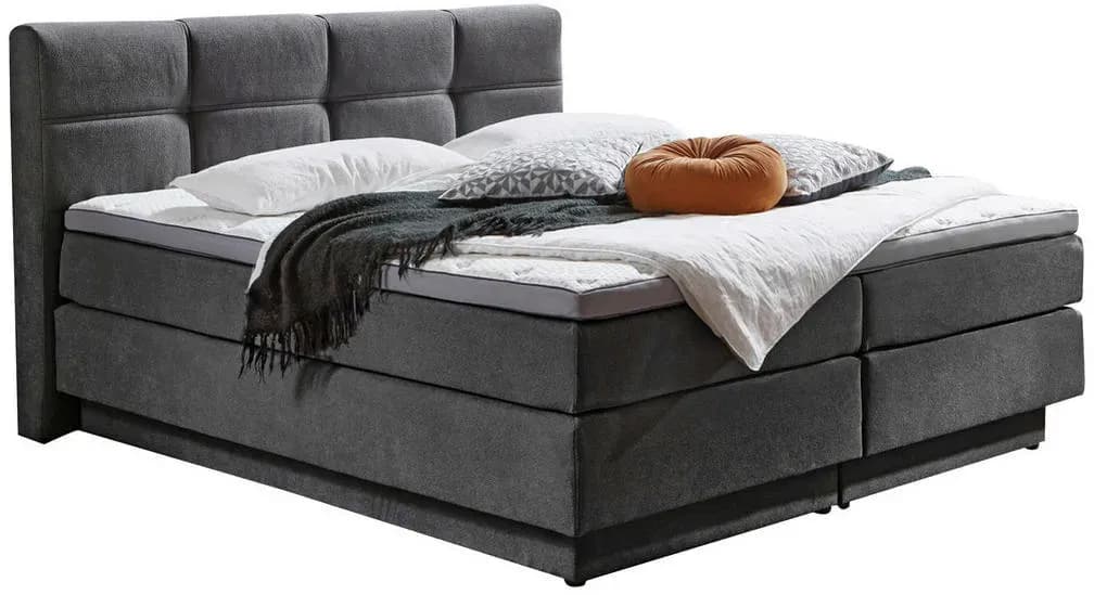 Boxspringbett 180 x 200 cm H2 Grau