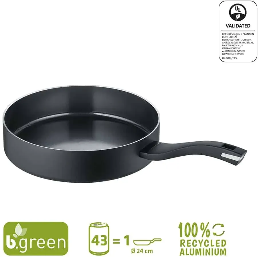 b.green Alu Recycled Induction 24 cm schwarz