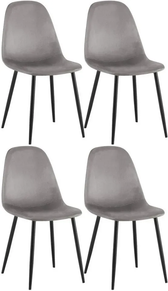 Esszimmerstuhl Napier Samt grau 4er Set