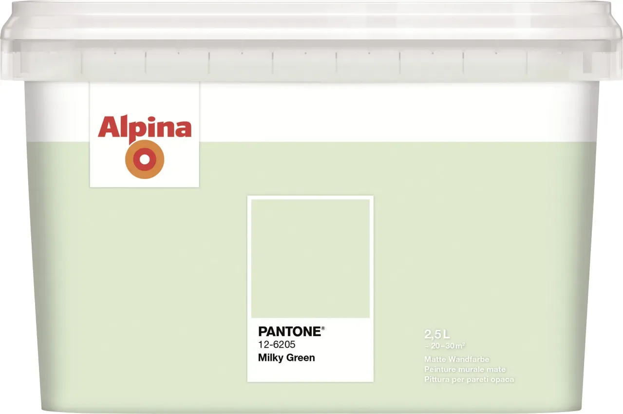 Wandfarbe PANTONE Milky Green matt 2,5 l