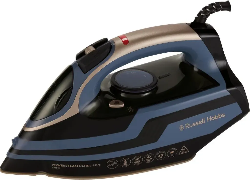 Russell Hobbs Plancha de vapor Power Steam con suela cerámica de cuarzo. Azul