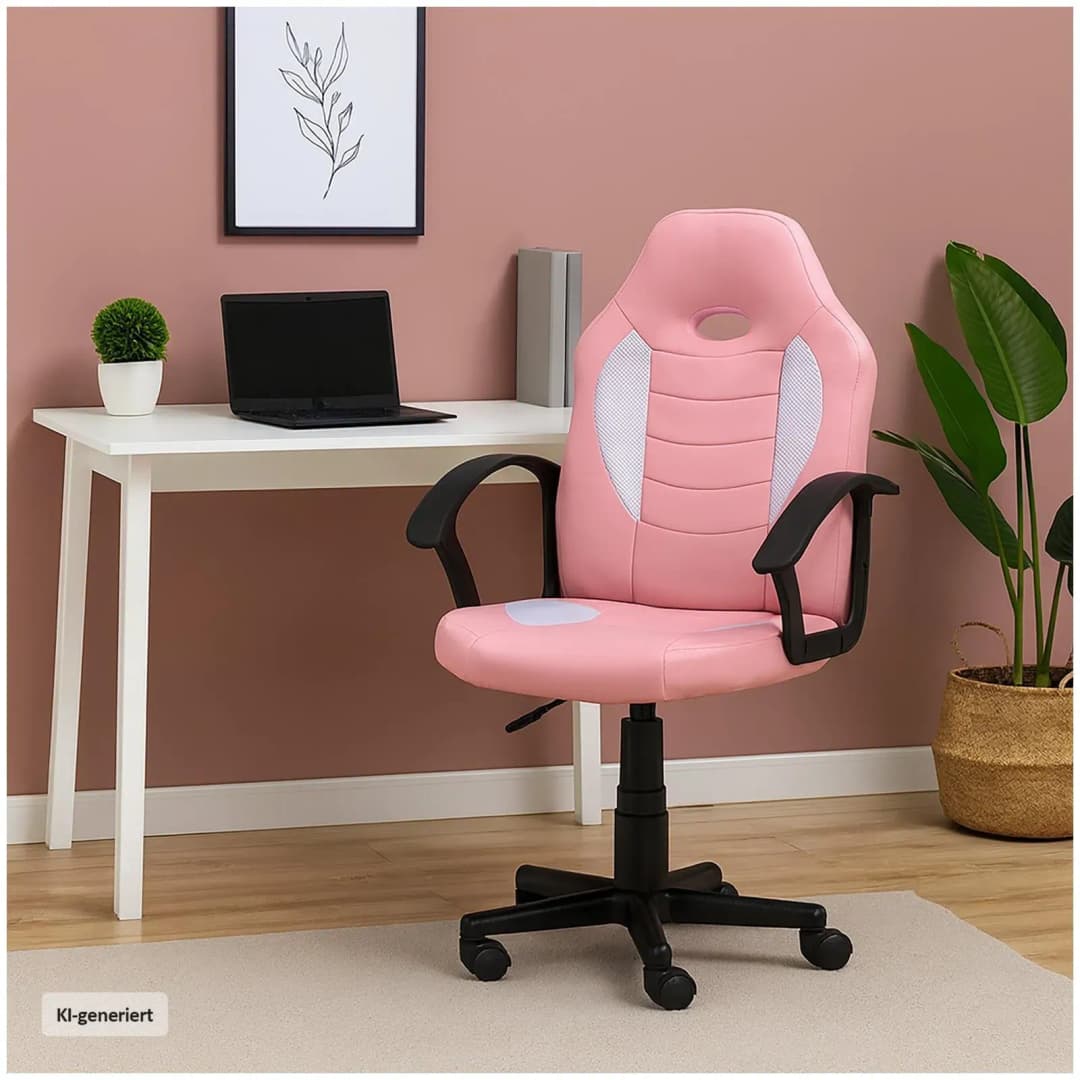 Junior Drehstuhl Kunstleder Pink