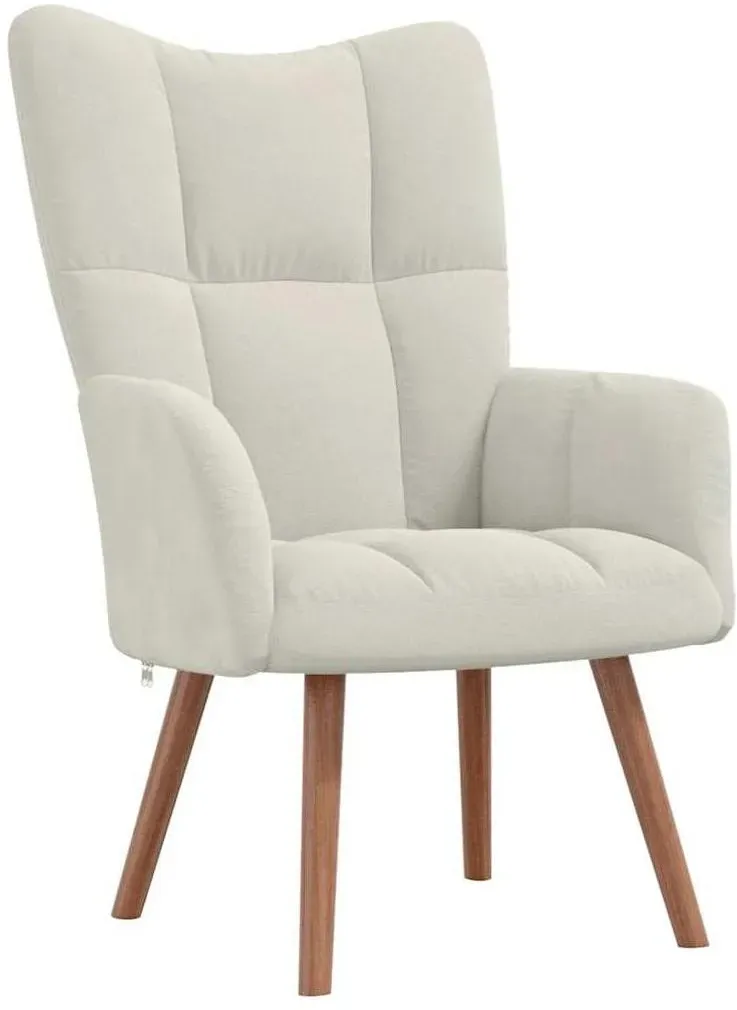 Relaxsessel Cremeweiß Samt 61 x 95 x 66 cm Beige