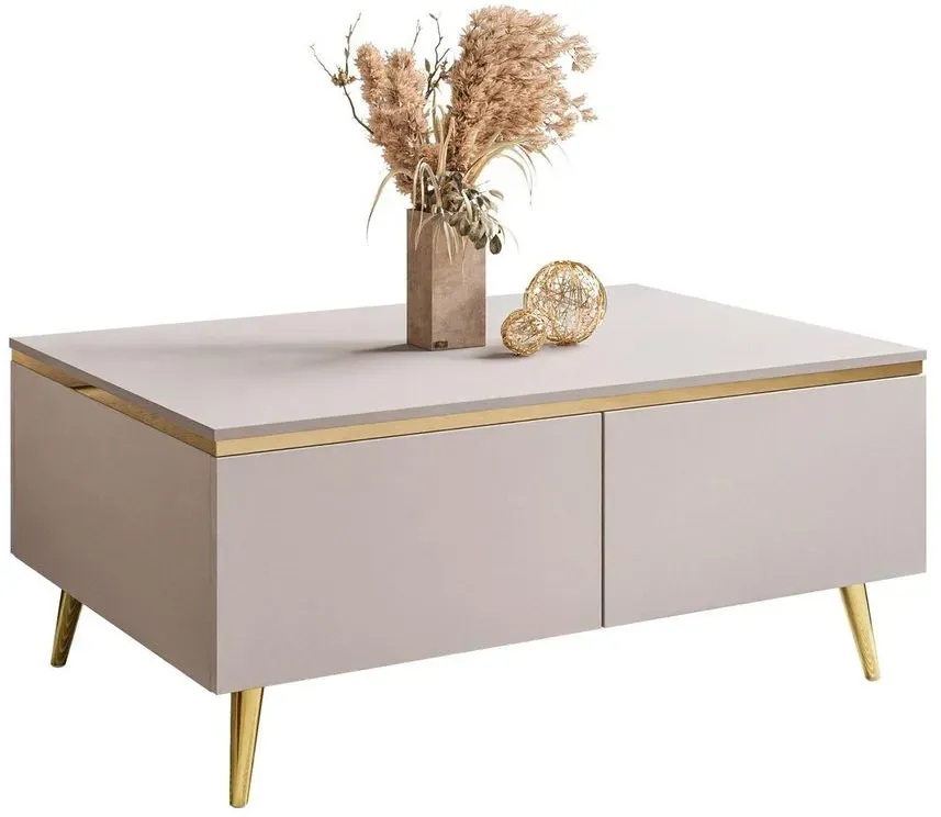 Couchtisch Aurora Kaschmir Beige Gold 90 x 60 x 41 cm