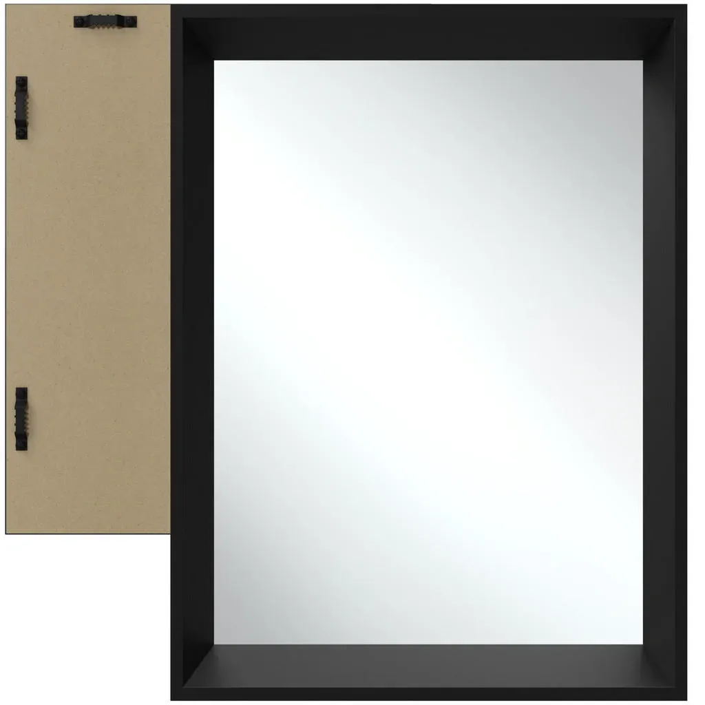 tectake® Rechteckiger Wandspiegel 50 x 3,8 x 70 cm 1,8 mm dickes Glas, integrierte Befestigungshaken,