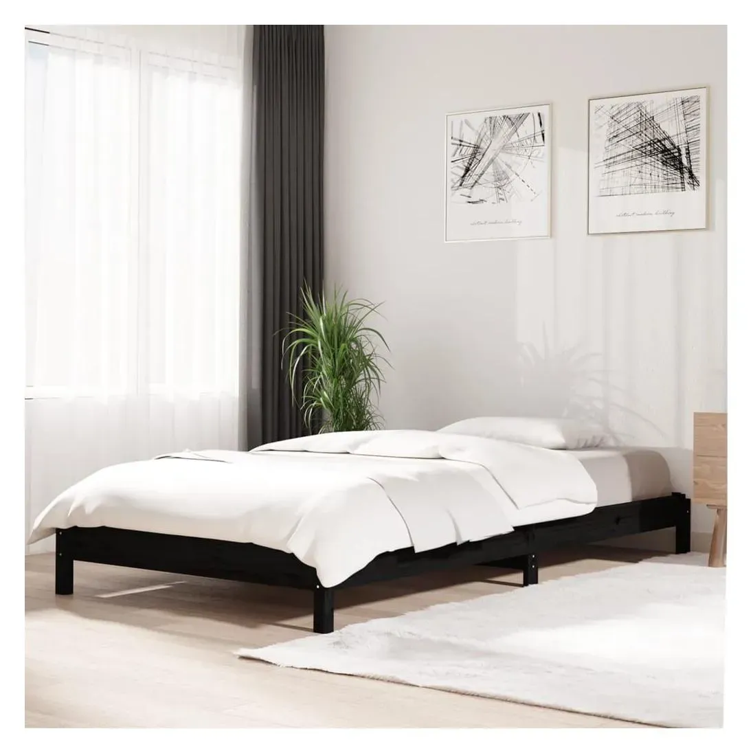 Stapelbett 90 x 200 cm Schwarz