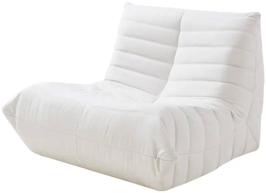 Bodensessel Kodsø Mikrofaser 75 x 75 x 100 cm Beige gepolstert