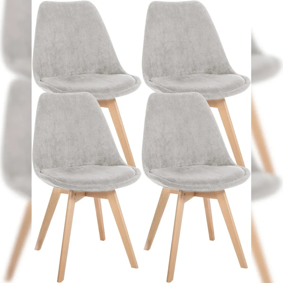 Esszimmerstuhl Linares Cord beige 4er Set