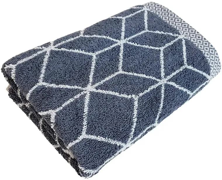 Design Jacquard Duschtuch 67 x 140 cm anthrazit/weiß