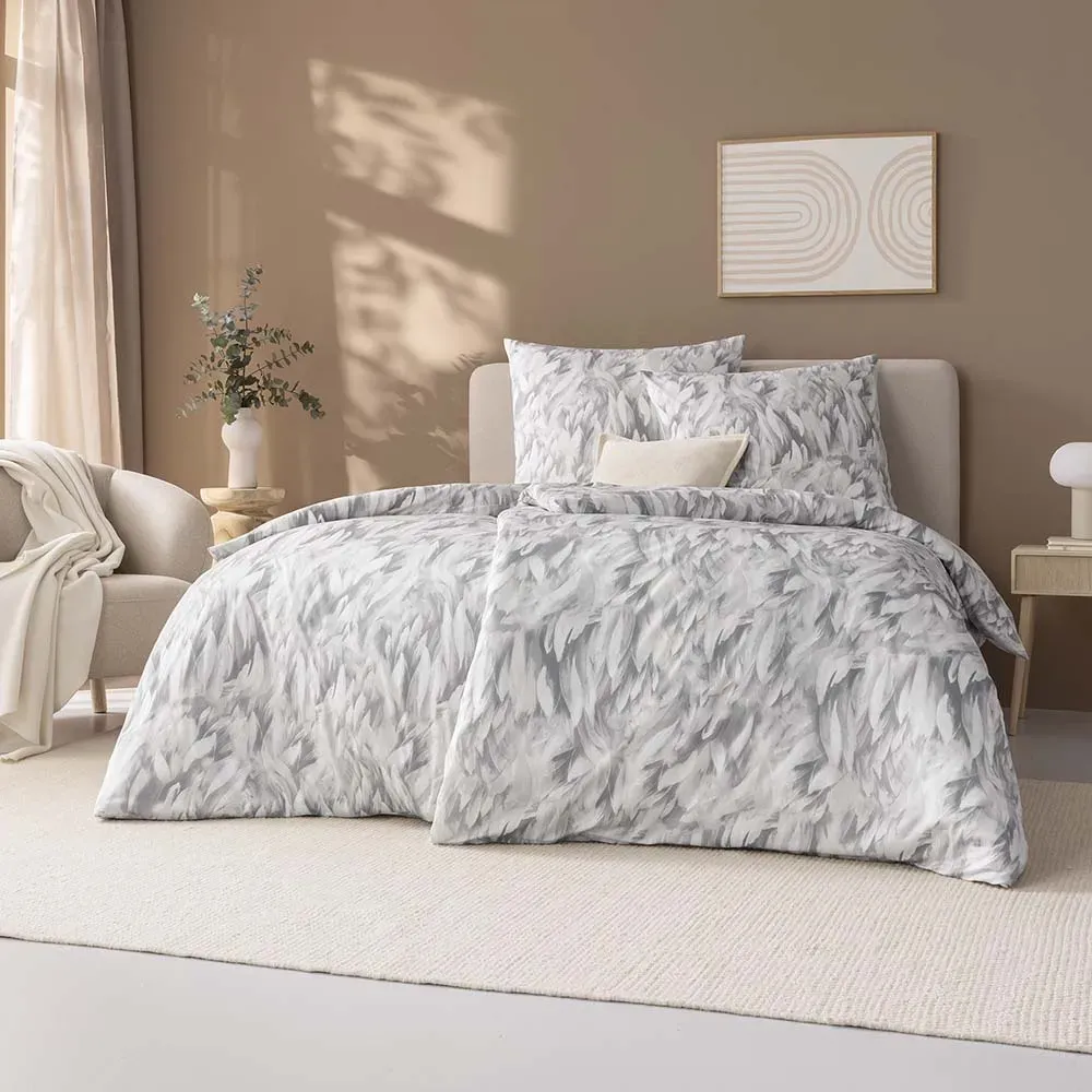Rena grafisch Jersey grau 155 x 220 cm + 80 x 80 cm