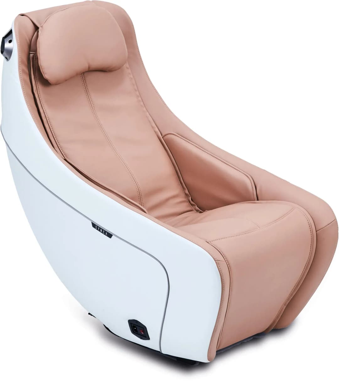 Massagesessel CirC Kunstleder 55 x 66 x 100 cm Beige mit Fernbedienung und Kissen