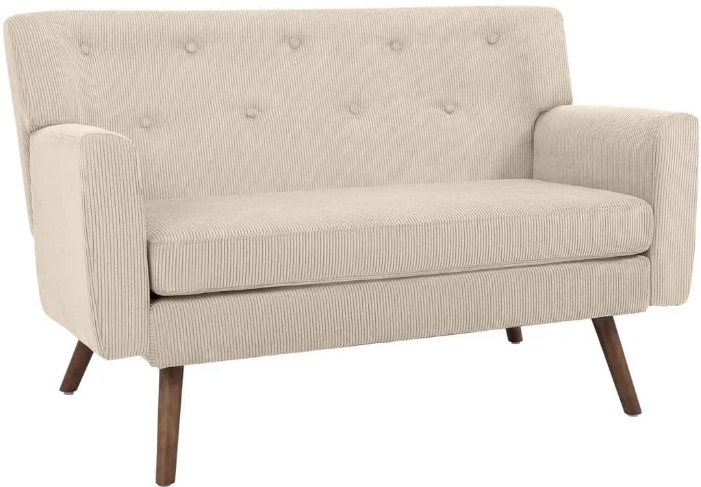 Couch Cordbezug 2-Sitzer Weiß