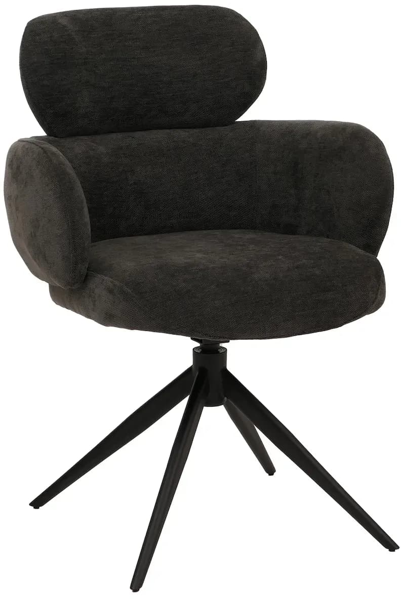 Esszimmerstuhl HWC-O77 Chenille anthrazit