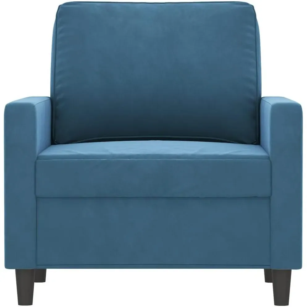 Sessel Blau Samt 47 x 80 x 77 cm Blau
