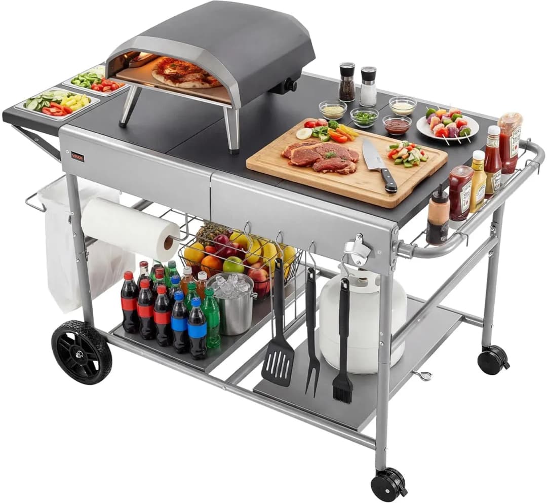 Grillwagen Outdoor silber