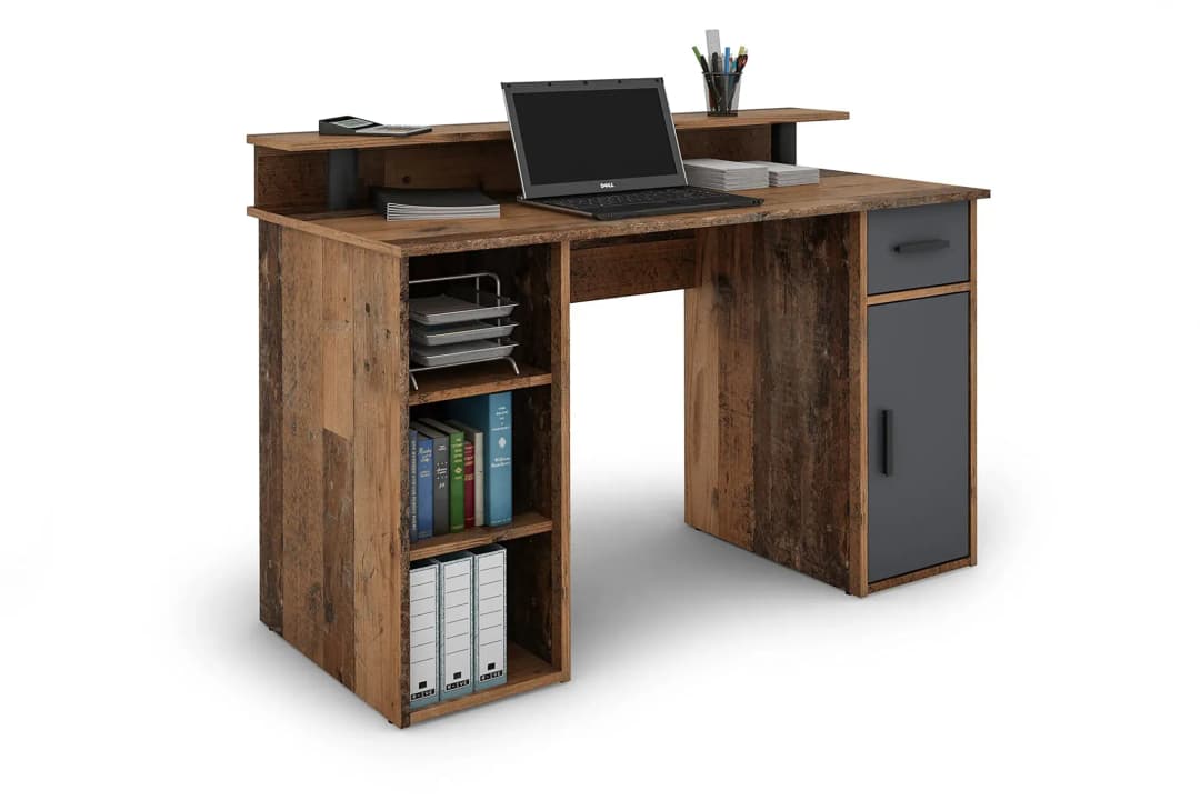Schreibtisch Diego old wood optik/anthrazit