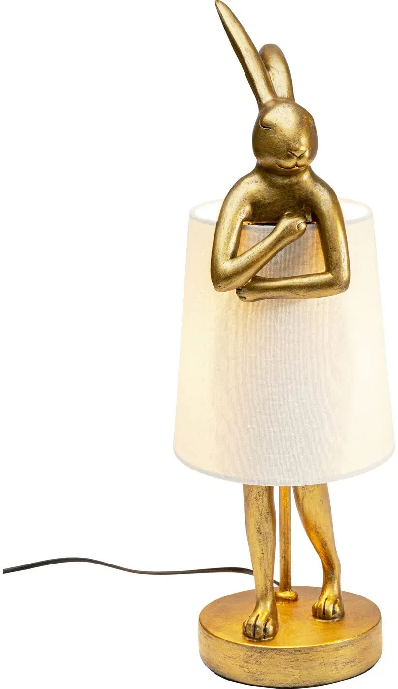 DESIGN Tischleuchte Animal Rabbit Polyresin Weiß / Gold 50 cm