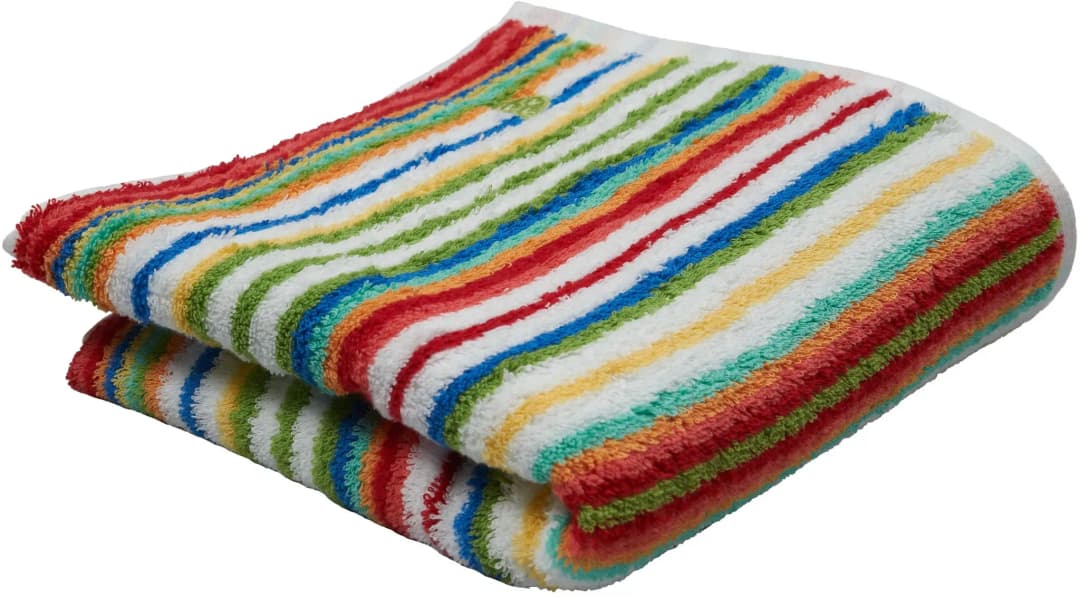 Multicolor-Streifen Handtuch 50 x 100 cm rot