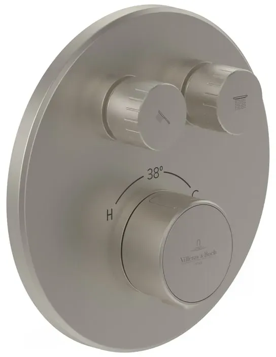 Universal Taps & Fittings Duschthermostat rund für 2 Verbraucher Brushed Nickel Matt TVS00004000064
