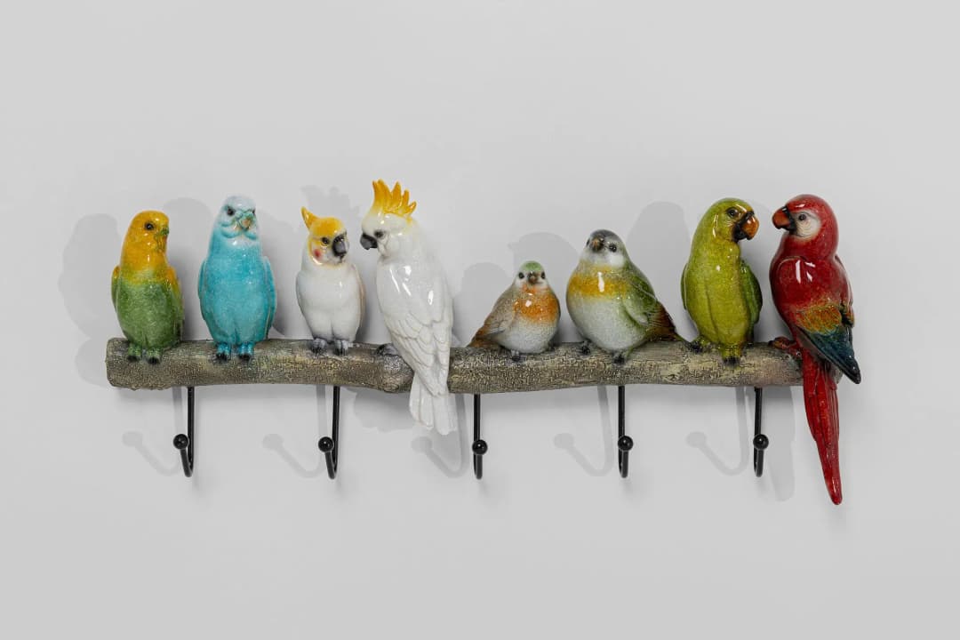 Wandgarderobe Exotic Birds Mehrfarbig