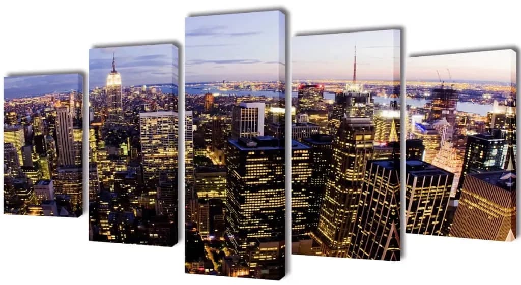 Bilder Dekoration Set Vogelperspektive auf New York 200 x 100 cm