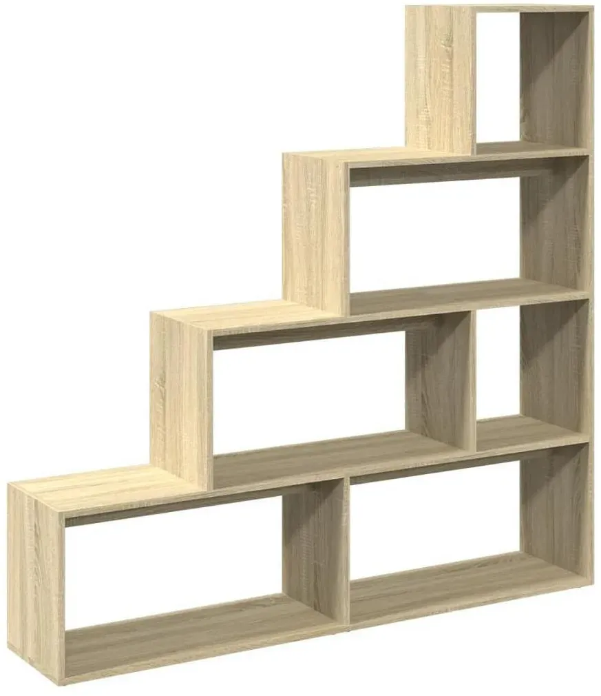 Raumteiler-Bücherregal 4 Stufen 143,5 x 29 x 143,5 cm Braun