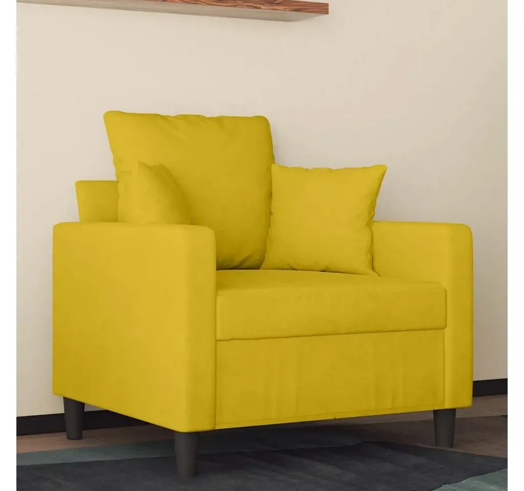 Sessel Gelb Samt 47 x 77 x 60 cm Gelb