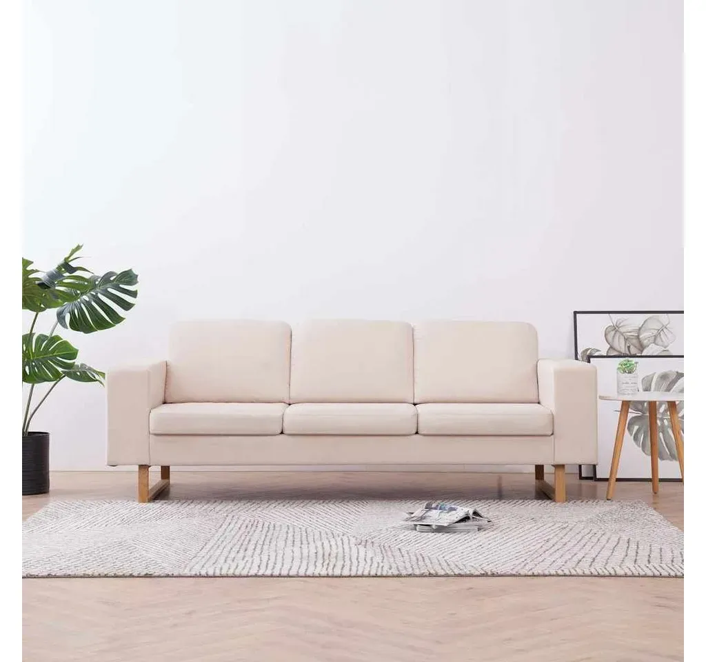 Couch Stoff 3-Sitzer Cremeweiß