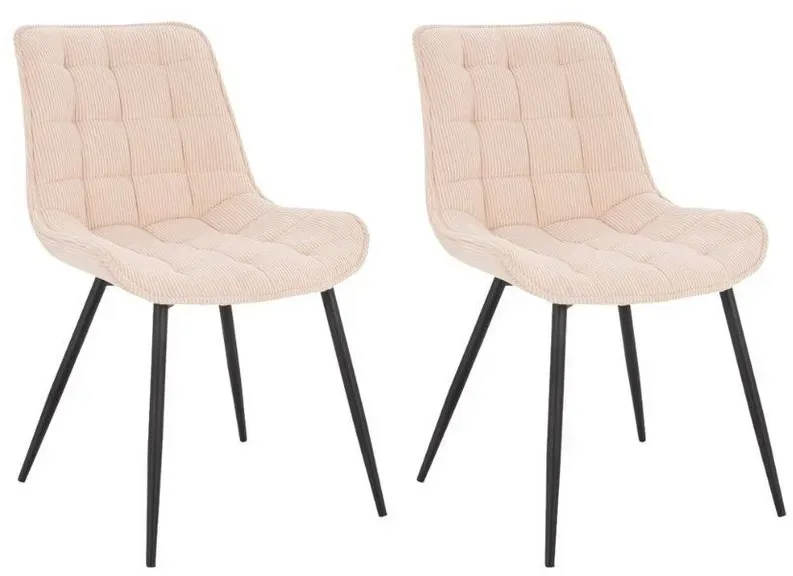 Polsterstuhl IKALO Cord creme 2er Set