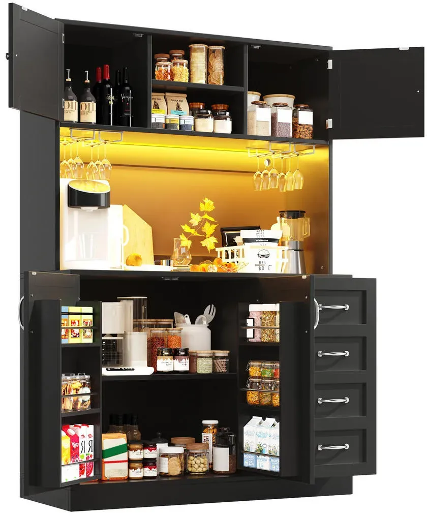 Buffetschrank 120 x 40 x 188 cm Schwarz