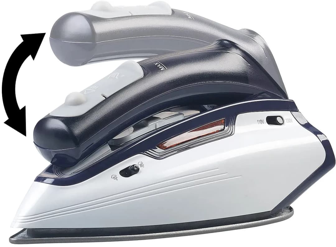 2in1-Reise-Dampfbügeleisen mit klappbarem Griff, 1.150 W, 110/230 Volt