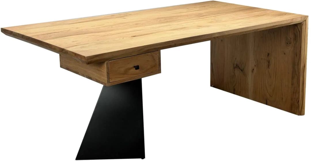 Schreibtisch 180 cm Akazie massiv / Braun
