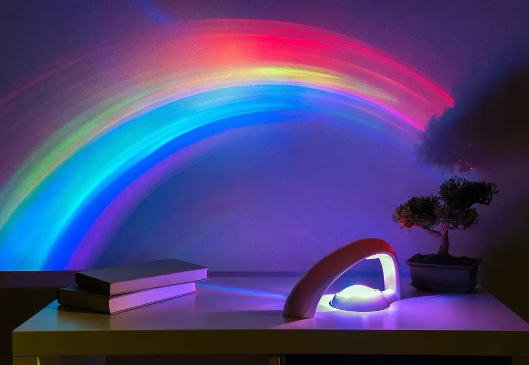 LED-Regenbogen-Projektionsleuchte für Schlaf- und Kinderzimmer, Timer