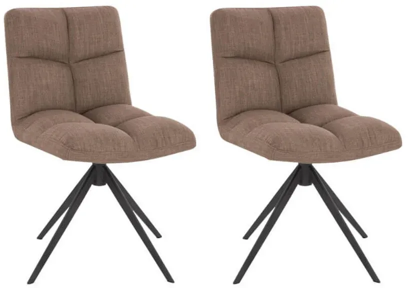 Esszimmerstuhl NODA Webstoff grau/braun 2er Set
