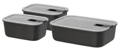 EasyClip Frischhaltedose Set nordic black 2 x 0,7 l + 1 x 1,5 l