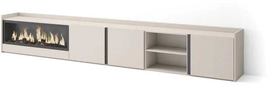 Lowboard 315x50x35 cm Beige Holzwerkstoff