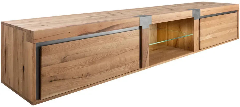 New Amsterdam TV-Lowboard 260 cm Beige Massivholz