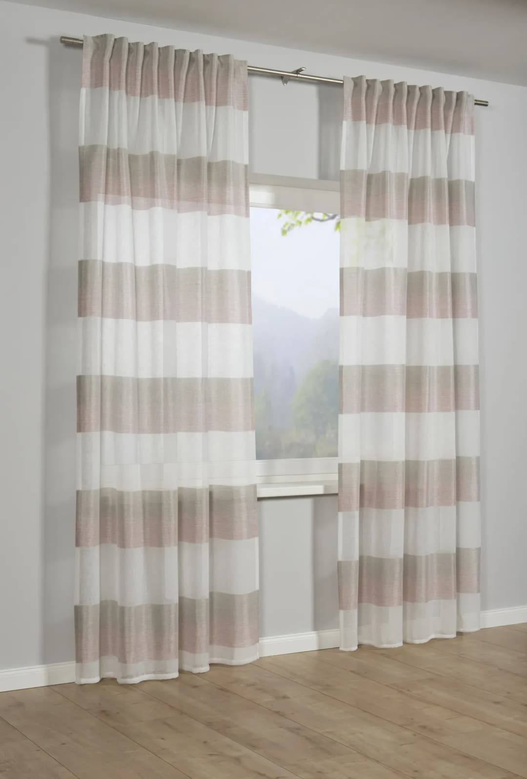 Blockstreifen Schlaufen 140 x 245 cm Rosa 1 St